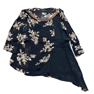 Image of Me Black Floral Tunic Top Large